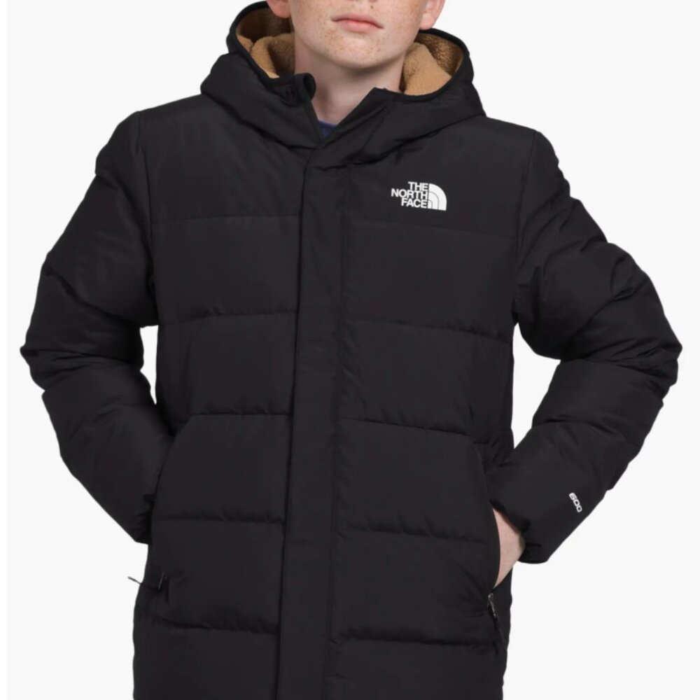North Face Kids' Water Repellent Down Parka Black Puffer Jacket Size 12